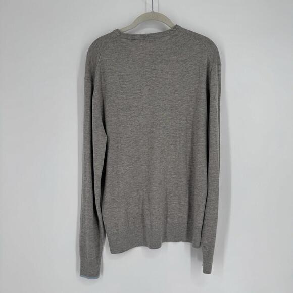Greyson sweater mens medium M gray merino wool v-neck minimalist preppy career - Picture 5 of 6